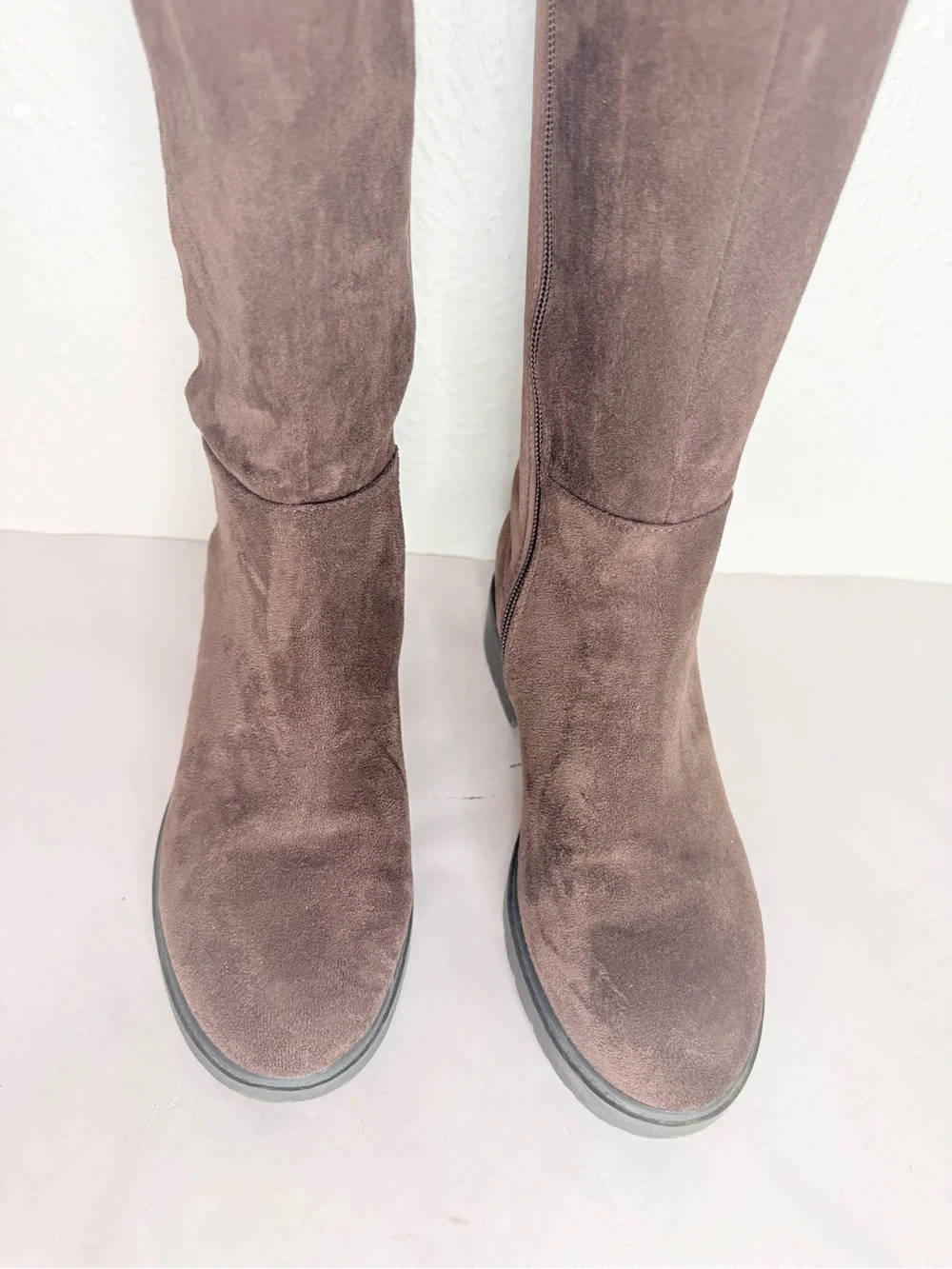 Anne Klein chocolate brown suede tall boot
